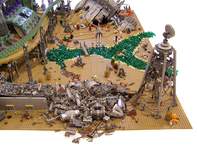 Illustration for article titled In this post-apocalyptic diorama, Hell comes to Lego Land